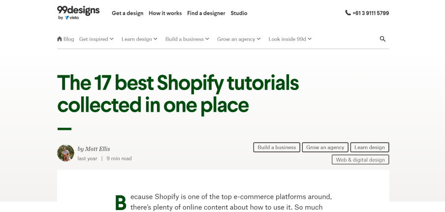 99designs shopify tutorials learning resources